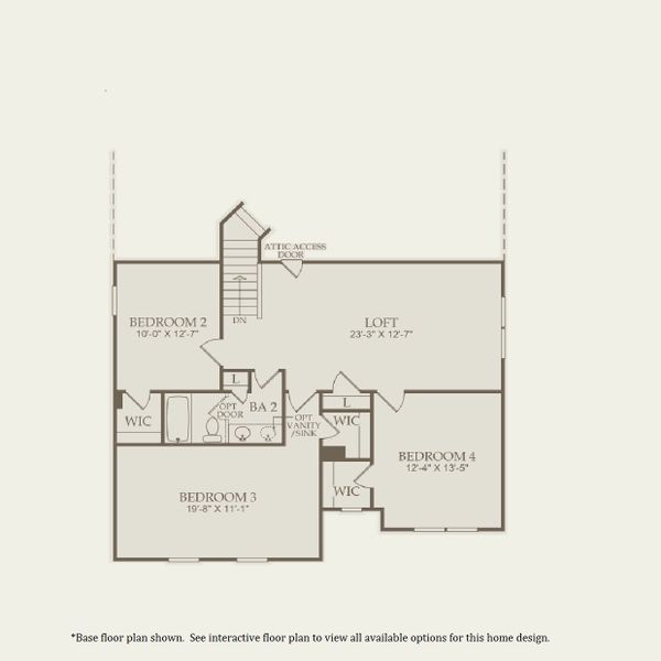 2D floor plan layout for the Stonebrook by Pulte Homes in Muller Ridge, Blythewood, SC (Image 3).