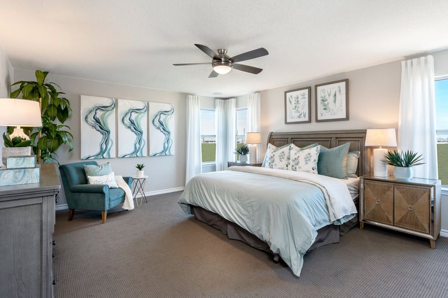 Representative furnished interior of a home built from the 2708 by KB Home in Knox Ridge, Converse (Image 8). Representative furnished interior of a home built from the 2708 by KB Home in Knox Ridge, Converse (Image 8).