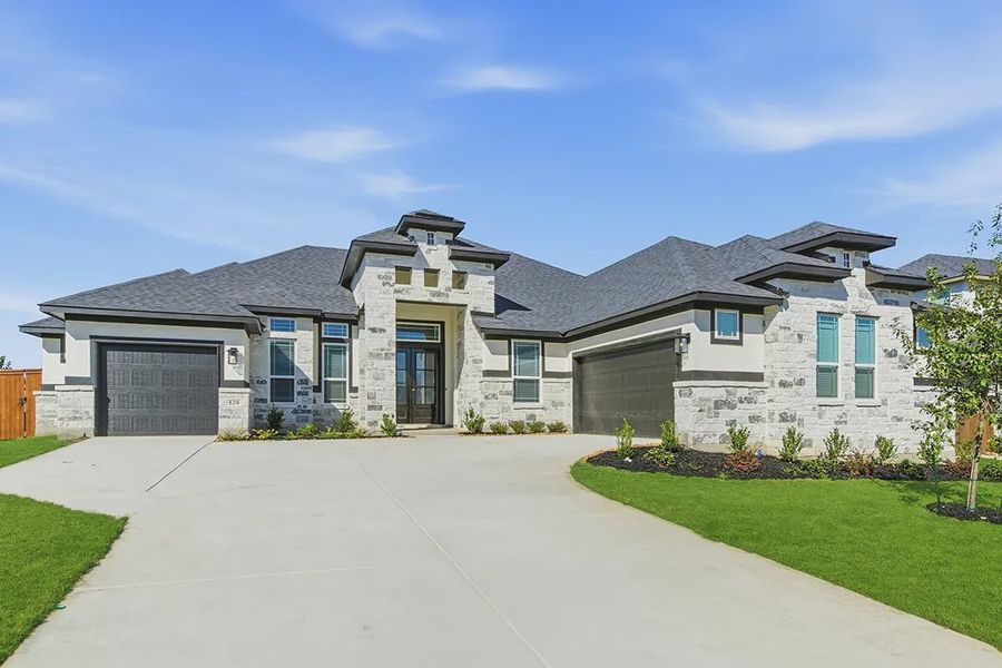 Representative exterior photo of a completed home built from the Anthony by Chesmar Homes in Mesa Western, Cibolo, TX (Image 2). Representative exterior photo of a completed home built from the Anthony by Chesmar Homes in Mesa Western, Cibolo, TX (Image 2).
