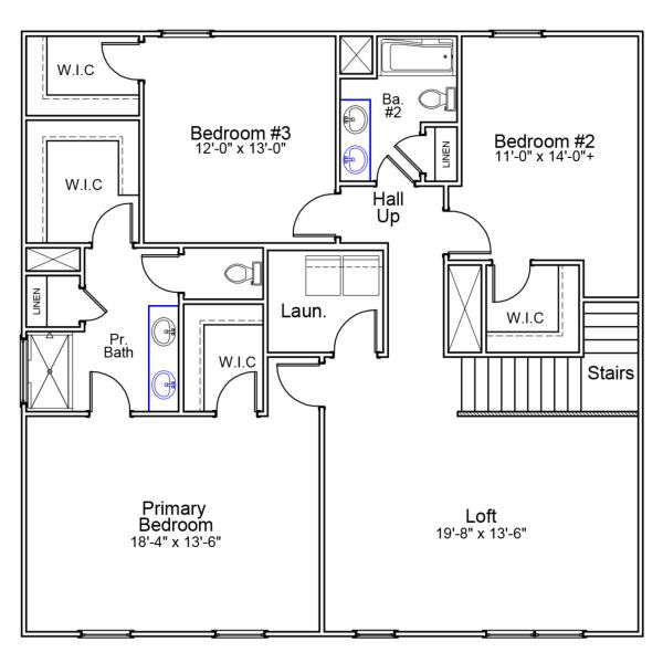 2D floor plan layout of this home in Hidden Springs, Lexington, SC (Image 3).