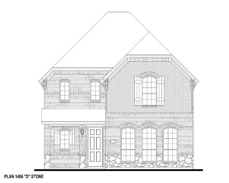 Plan 1406 Elevation D w/ Stone