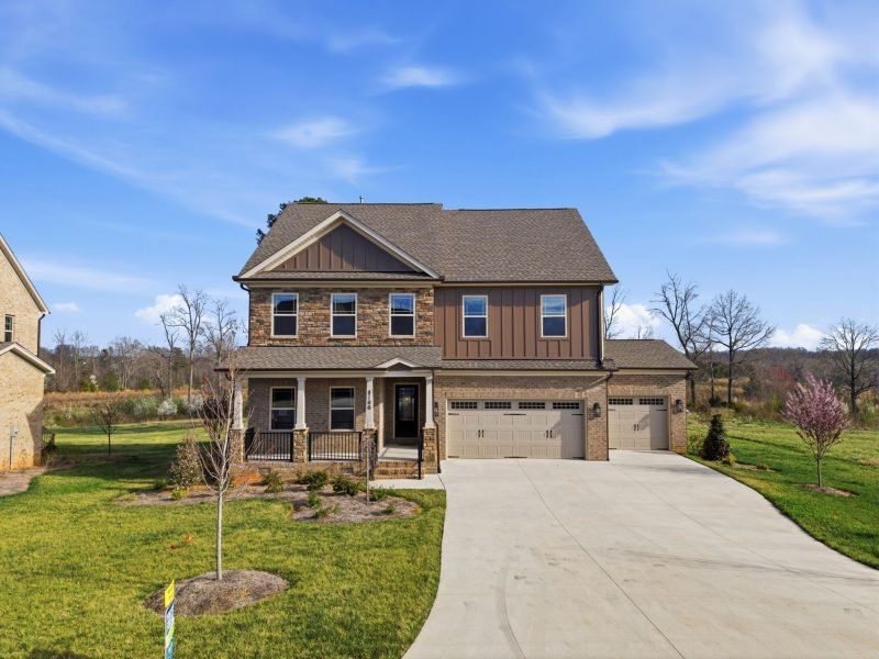Front exterior of a new home in Blacksmith, Stokesdale, NC, highlighting curb appeal (Image 33).