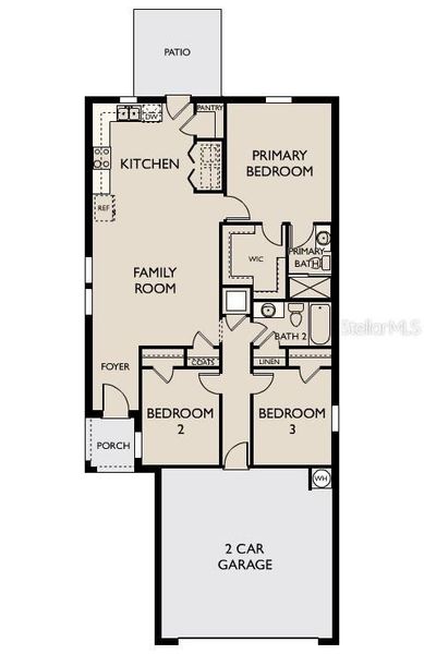 2D floor plan layout of this home in Pelham Square, Deland, FL (Image 3). 2D floor plan layout of this home in Pelham Square, Deland, FL (Image 3).