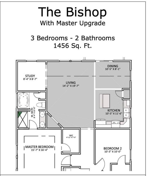 2D floor plan layout of this home in Cleveland Meadows, Spartanburg, SC (Image 4).