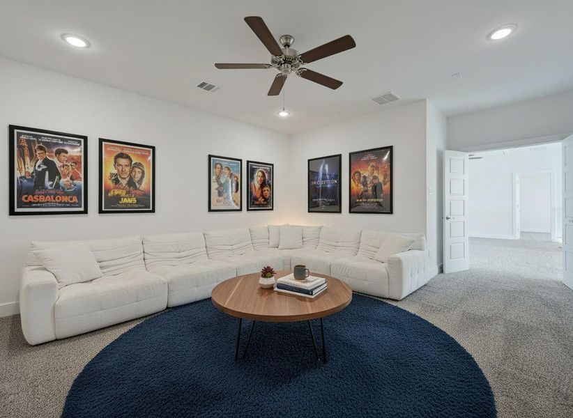 Furnished interior view inside a new home in Rough Hollow, Lakeway (Image 18).
