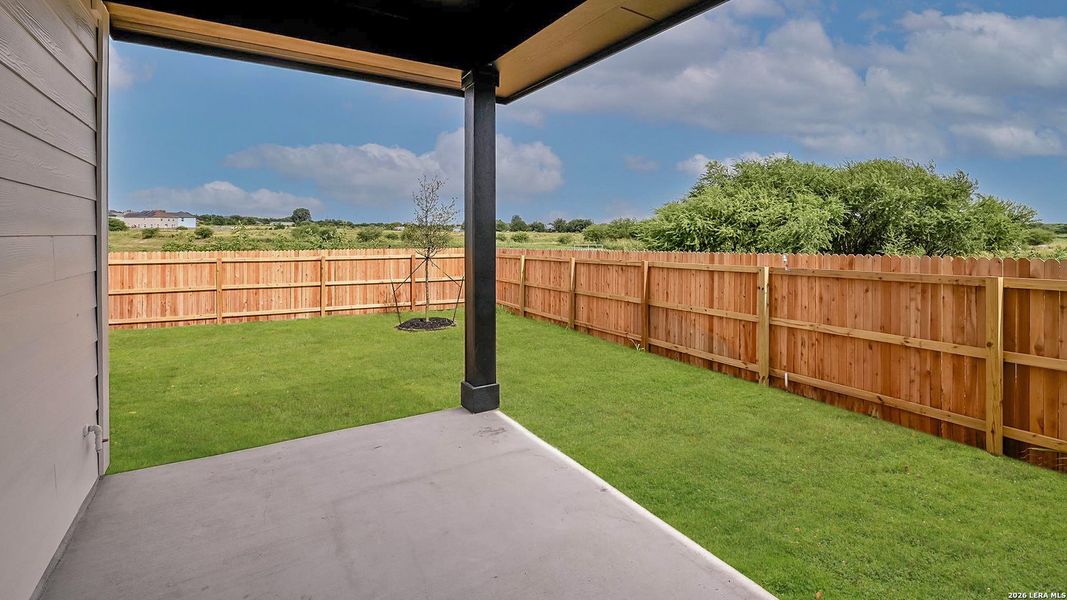 Exterior details and patio area of a home in The Parklands, Schertz (Image 4).