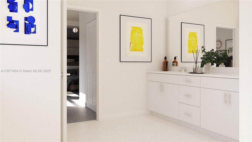 Furnished interior view inside a new home in Hawthorne at Galiano Pointe, Miami (Image 11). Furnished interior view inside a new home in Hawthorne at Galiano Pointe, Miami (Image 11).