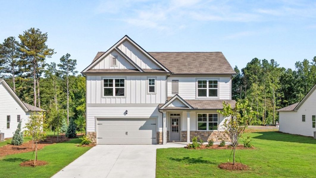 Representative exterior photo of a completed home built from the HAYDEN by D.R. Horton in Fairhaven, Lithia Springs, GA (Image 1).