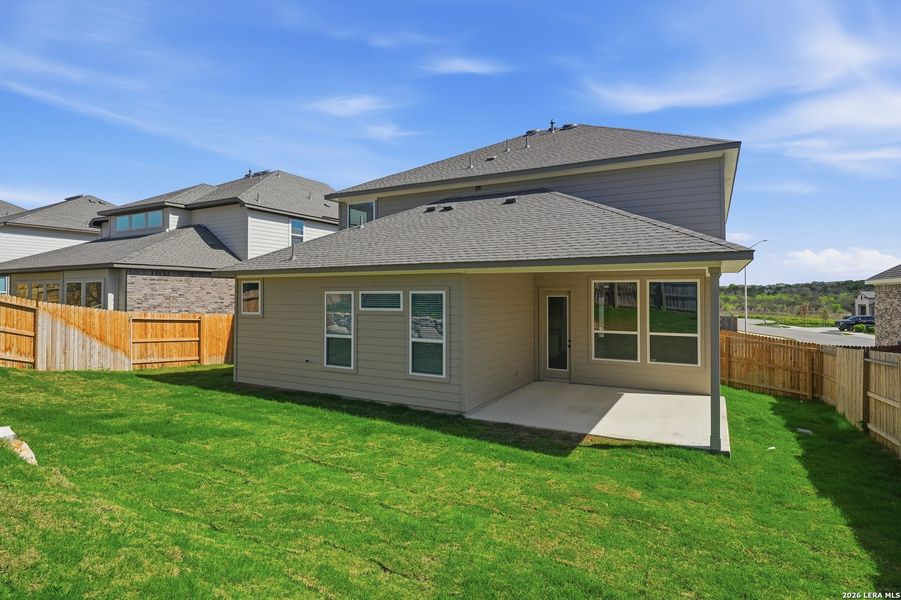 Exterior details and patio area of a home in Buffalo Crossing, Cibolo (Image 24).