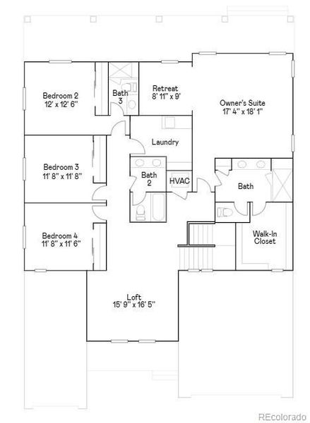 2D floor plan layout of this home in Willow Bend: The Grand Collection, Thornton, CO (Image 1).