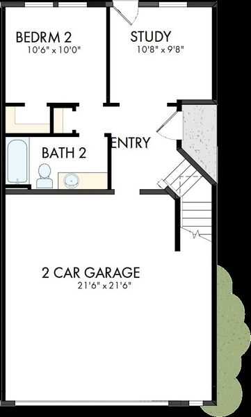 2D floor plan layout of this home in Easton Park - Nelson Village - Jewel Series, Austin, TX (Image 2). 2D floor plan layout of this home in Easton Park - Nelson Village - Jewel Series, Austin, TX (Image 2).