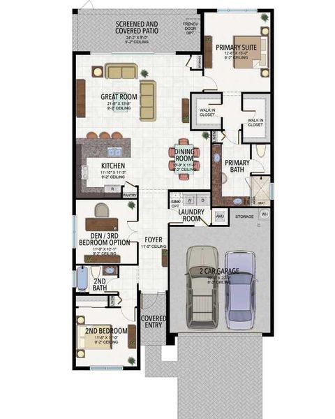 2D floor plan layout of this home in , Port St. Lucie, FL (Image 5). 2D floor plan layout of this home in , Port St. Lucie, FL (Image 5).