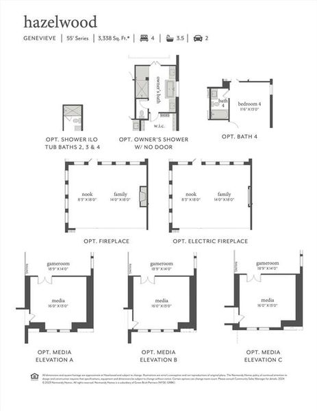 this dream home features elevation A, optional study, optional electric fireplace, bath 4 and so much more!