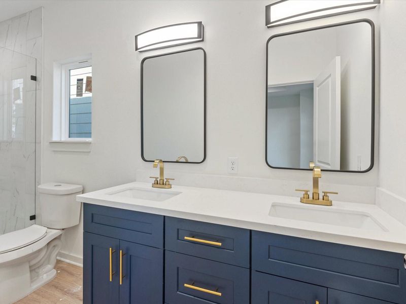 Primary bathroom with walk-in shower