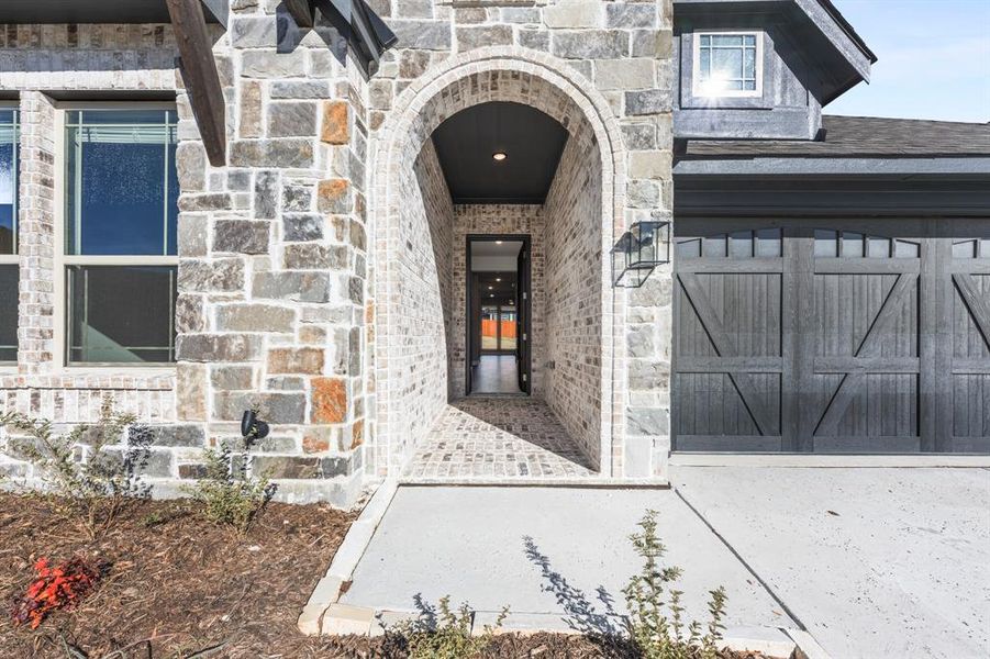 Exterior details and patio area of a home in The Lakes at Parks of Aledo, Aledo (Image 4).