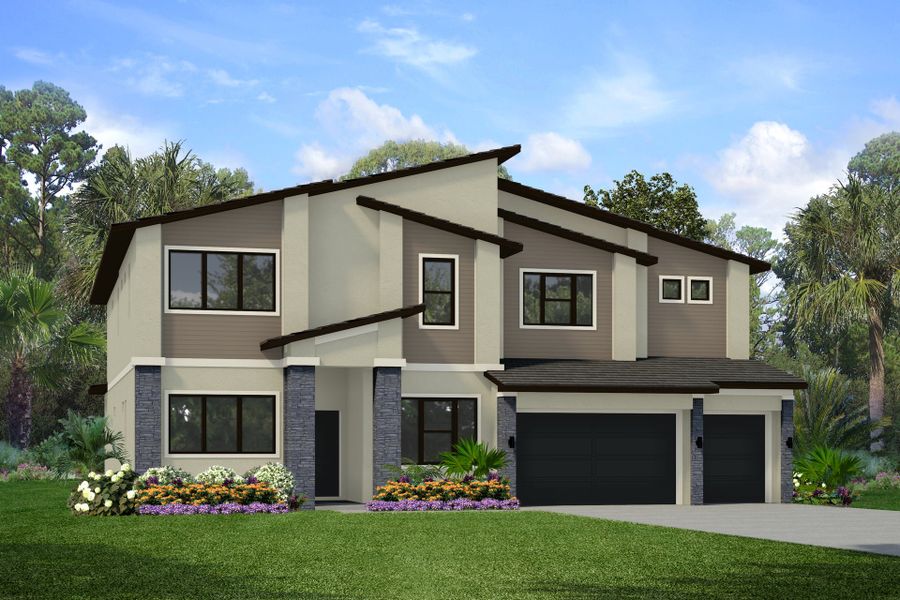 Representative exterior photo of a completed home built from the Waterfall by Park Square Residential in Elevated at Sonoma Resort, Kissimmee, FL (Image 12).