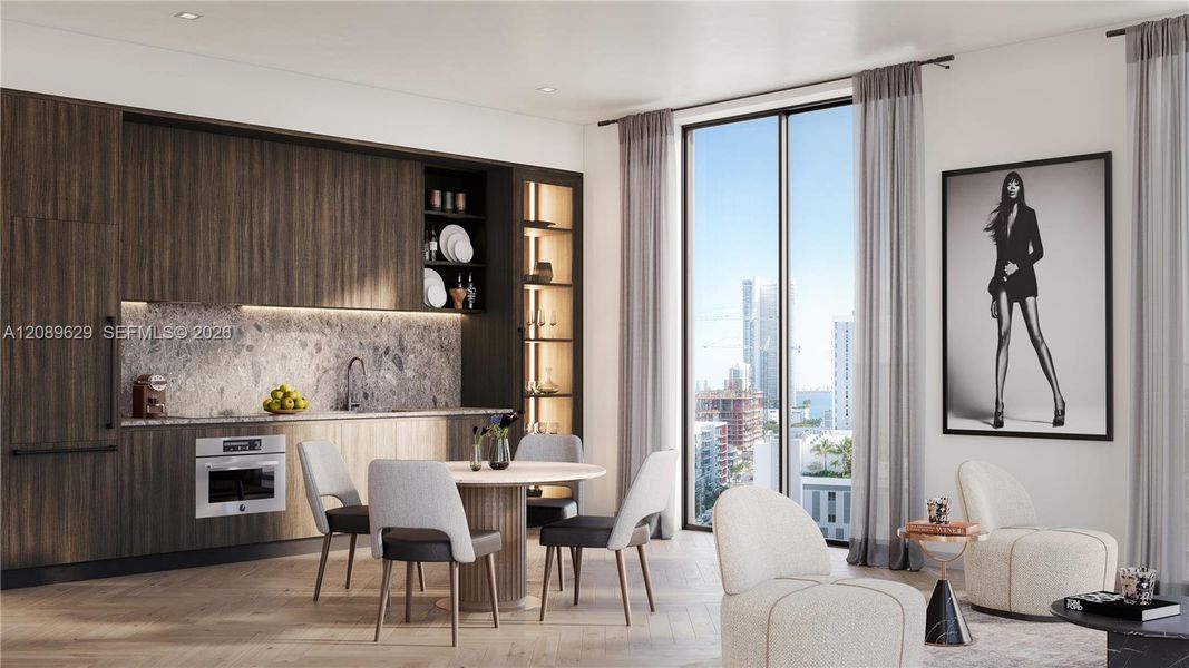 Furnished interior view inside a new home in , Miami (Image 11).