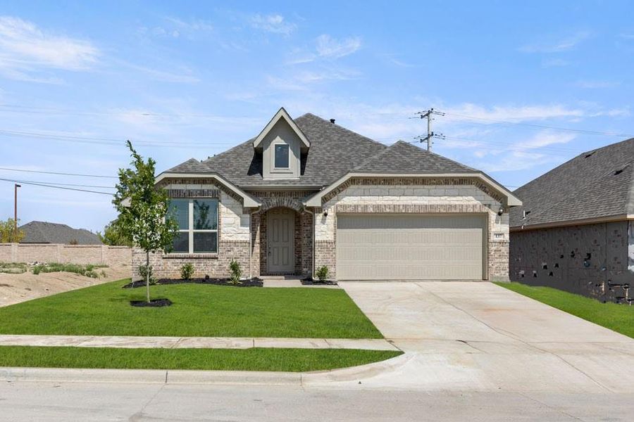 Front exterior of a new home in Arcadia Trails, Balch Springs, TX, highlighting curb appeal (Image 17).