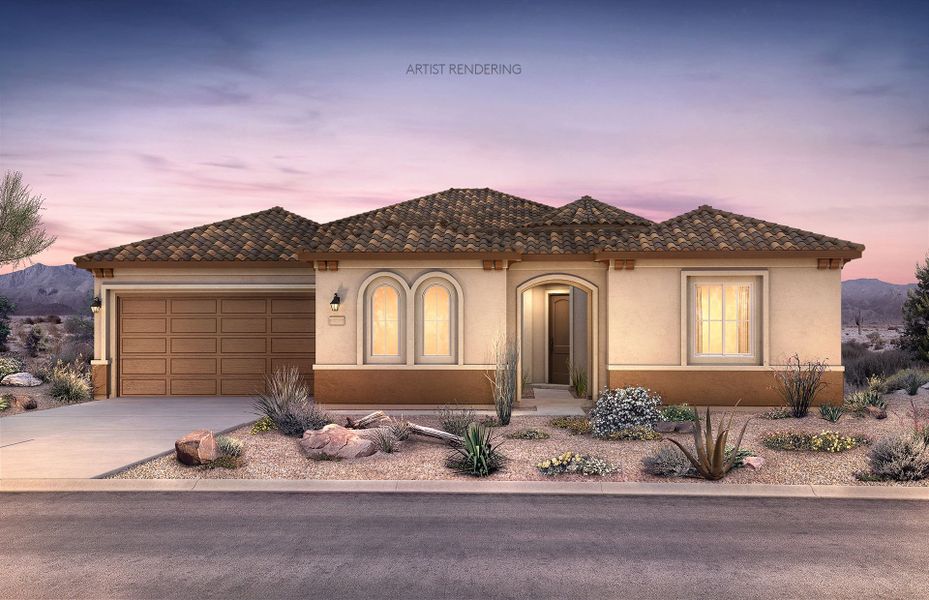 Representative exterior photo of a completed home built from the Voyage by Del Webb in Sun City Festival, Buckeye, AZ (Image 2).