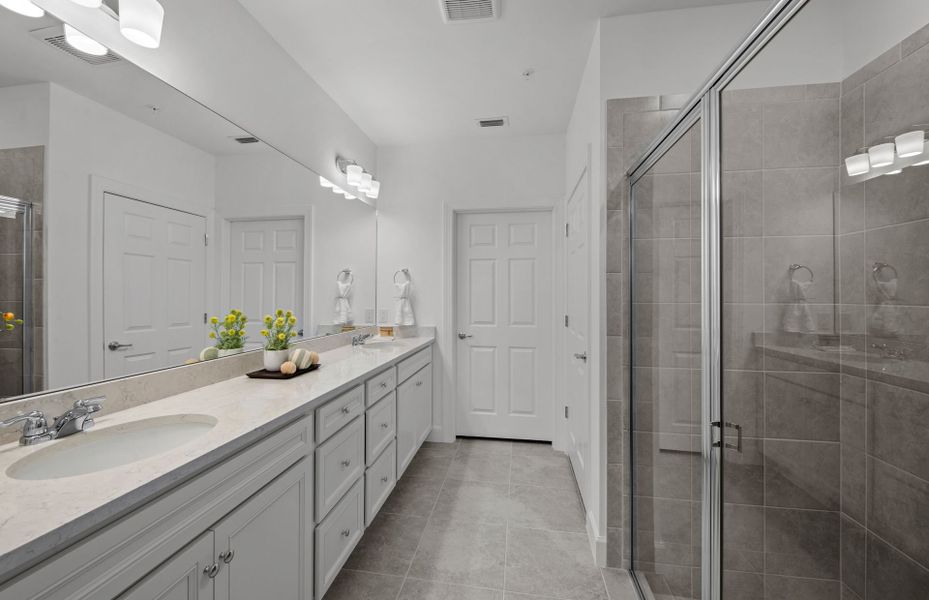 Owner's bath with large shower and walk-in closet