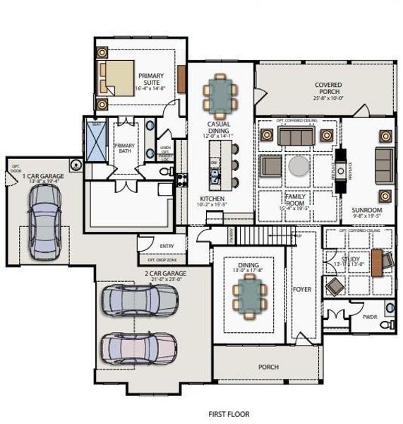 2D floor plan layout of this home in Harbor Watch, Statesville, NC (Image 5).