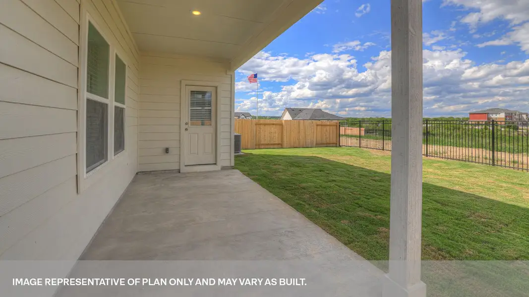 Exterior details and patio area of a home in Trace, San Marcos (Image 3).