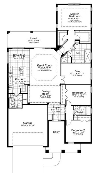 2D floor plan layout for the Endless Summer 4 by Neal Communities in Canoe Creek, Parrish, FL (Image 5).