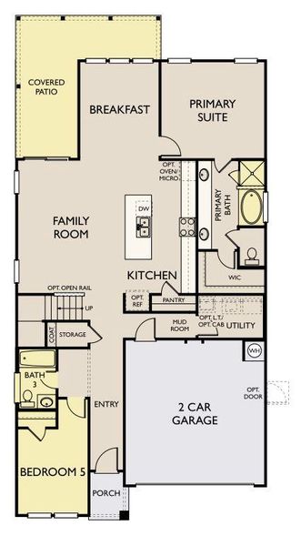 2D floor plan layout of this home in Berry Creek Highlands, Georgetown, TX (Image 4).