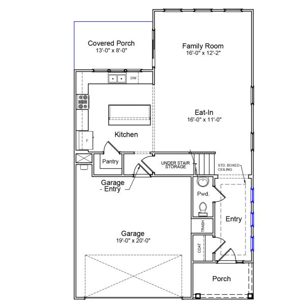 2D floor plan layout of this home in Renaissance at White Oak, Garner, NC (Image 2).