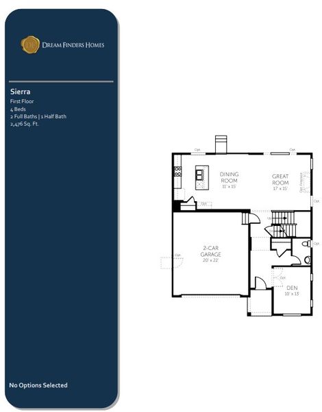 2D floor plan layout of this home in The Reserve at Looking Glass, Parker, CO (Image 3).