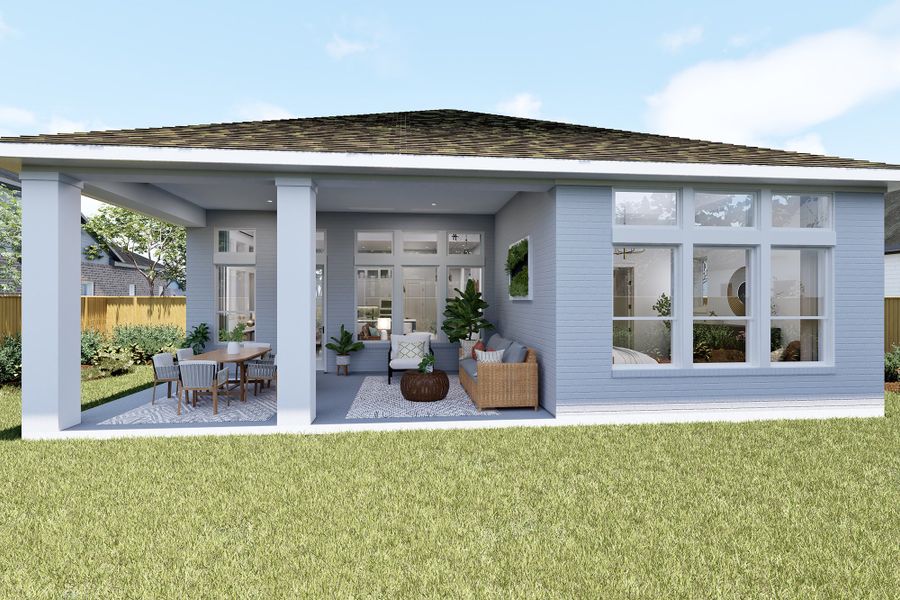 Representative exterior details of a home built from the The Remi by David Weekley Homes in Furst Ranch, Bartonville (Image 4).