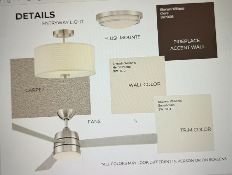 Property Specification Sheet. Detailing interior finish selections for the property Property Specification Sheet. Detailing interior finish selections for the property