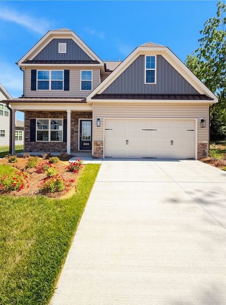 Representative exterior photo of a completed home built from the Jamestown by Keystone Homes NC in Council Creek, Graham, NC (Image 37). Representative exterior photo of a completed home built from the Jamestown by Keystone Homes NC in Council Creek, Graham, NC (Image 37).