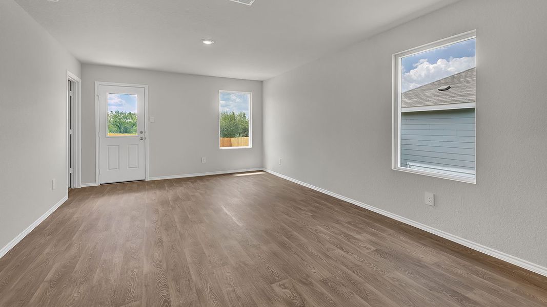 Representative unfurnished interior of a home built from the The Atlanta by D.R. Horton in Spring Valley, New Braunfels (Image 19). Representative unfurnished interior of a home built from the The Atlanta by D.R. Horton in Spring Valley, New Braunfels (Image 19).