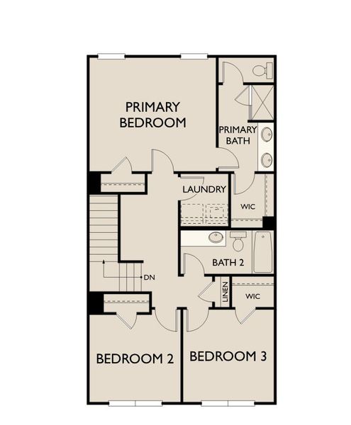 2D floor plan layout for the Camellia by Ashton Woods in Towns at Crescent Mills, Wilson's Mills, NC (Image 4).