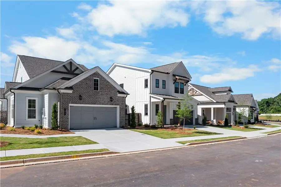 Front exterior of a new home in Aberdeen, Hoschton, GA, highlighting curb appeal (Image 23).