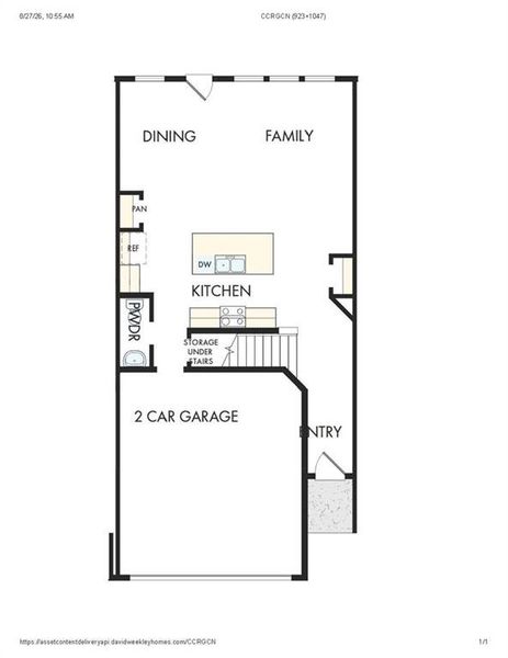 2D floor plan layout of this home in Grandview Terrace, Canton, GA (Image 3).