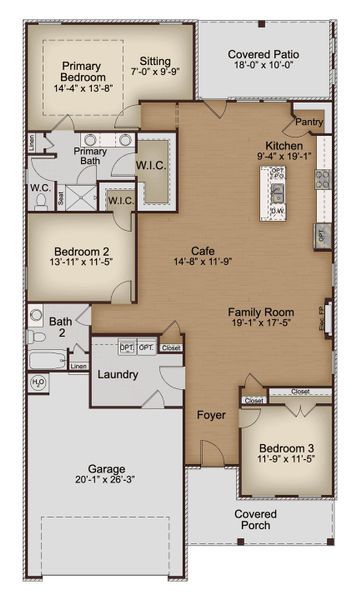 2D floor plan layout for the Canterbury by McKinley Homes in Cooper's Walk, Loganville, GA (Image 3). 2D floor plan layout for the Canterbury by McKinley Homes in Cooper's Walk, Loganville, GA (Image 3).