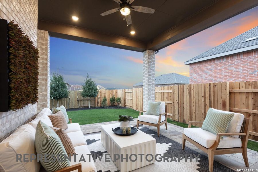 Exterior details and patio area of a home in The Ranches at Creekside, Boerne (Image 3).