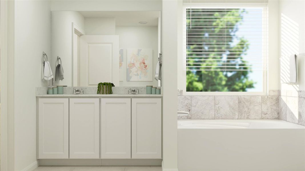 Furnished interior view inside a new home in Meadowlark Preserve, Pflugerville (Image 16).