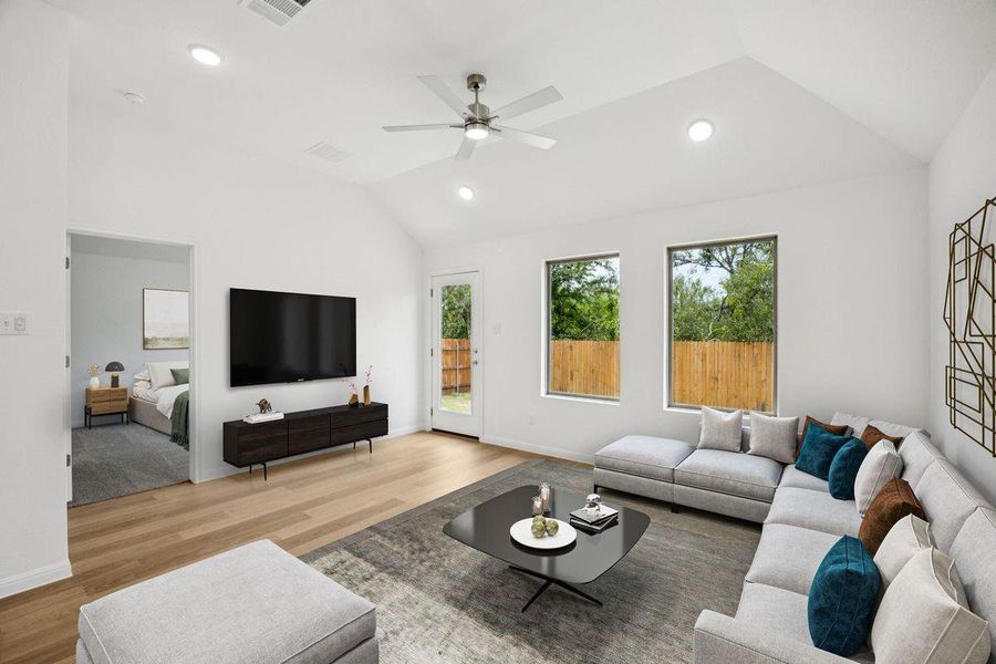 Living Room in the Spruce home plan by Trophy Signature Homes - REPRESENTATIVE PHOTO Living Room in the Spruce home plan by Trophy Signature Homes - REPRESENTATIVE PHOTO