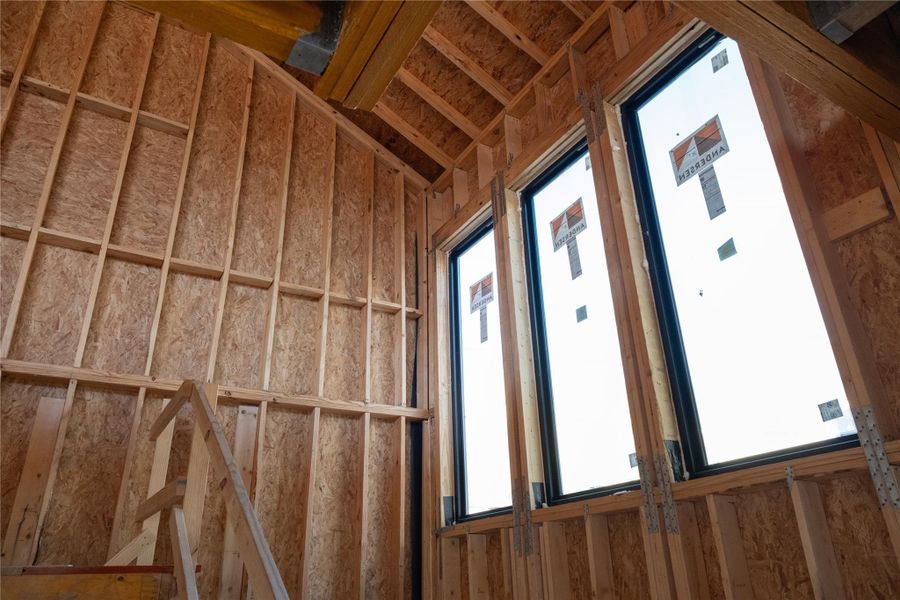 Three-story open entry with ample natural light on Units B & C.