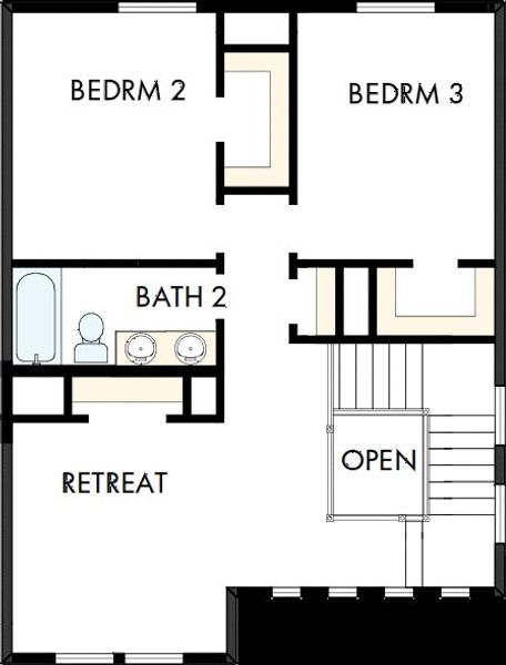 2D floor plan layout of this home in Sunfield, Buda, TX (Image 3).