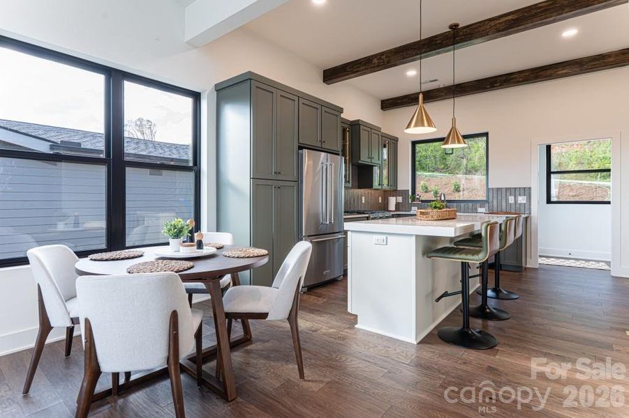 Dining and kitchen