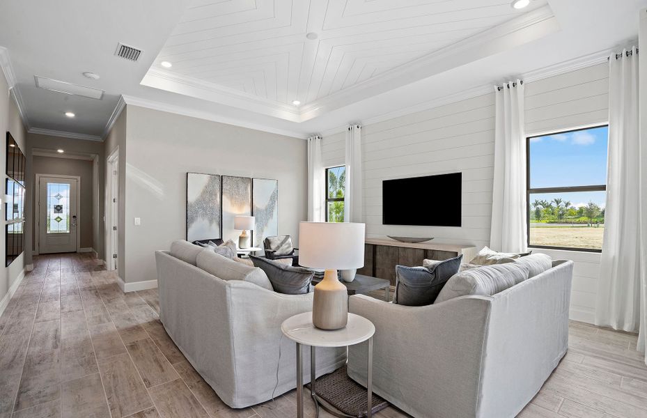 Furnished interior view inside a new home in Hendrix Reserve, Lake Worth (Image 13). Furnished interior view inside a new home in Hendrix Reserve, Lake Worth (Image 13).