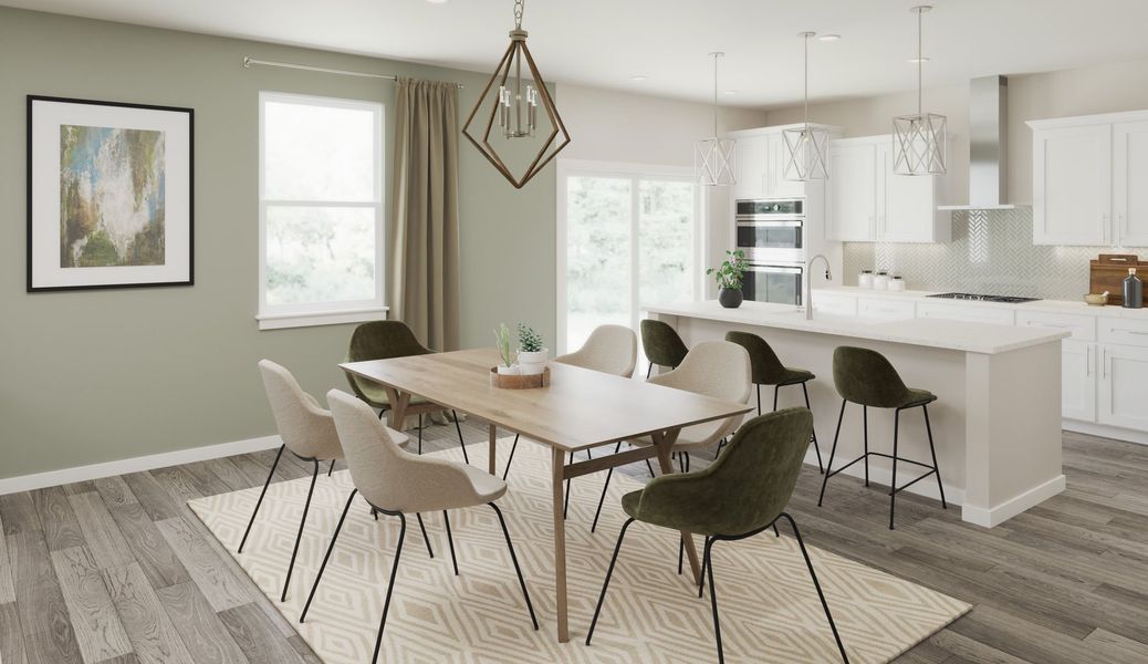 Furnished interior view inside a new home in Providence at Trolley Run Station, Aiken (Image 2).