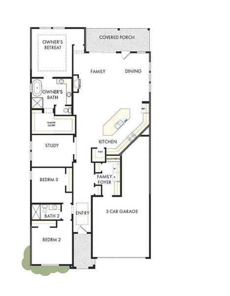 2D floor plan layout of this home in Maple Grove at Towne Lake, Woodstock, GA (Image 3).