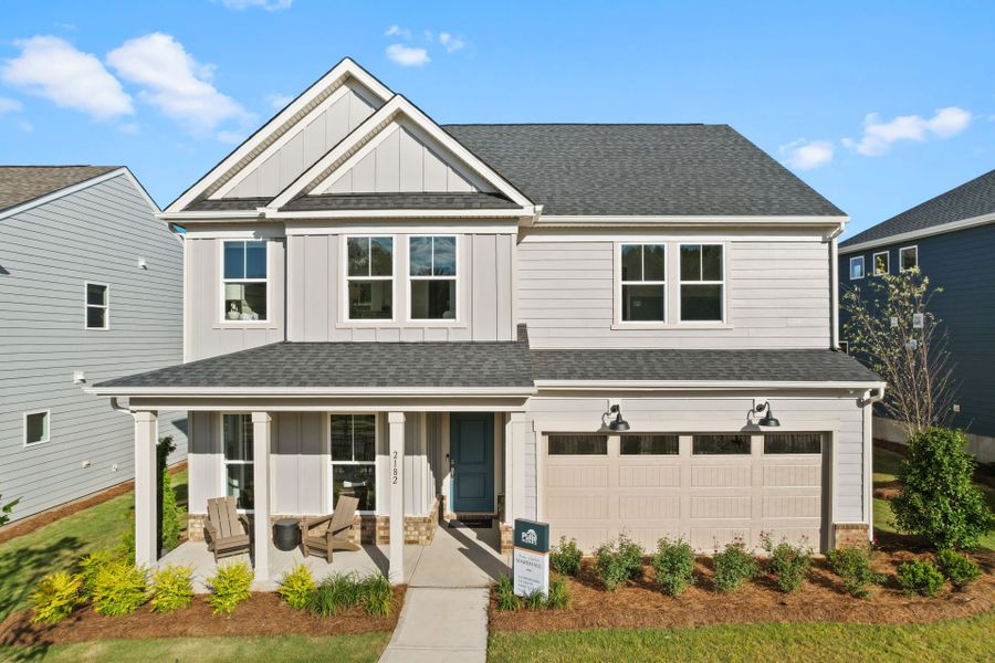 Representative exterior photo of a completed home built from the Marshall by Pulte Homes in The Retreat at Carolina Ridge, Harrisburg, NC (Image 32). Representative exterior photo of a completed home built from the Marshall by Pulte Homes in The Retreat at Carolina Ridge, Harrisburg, NC (Image 32).