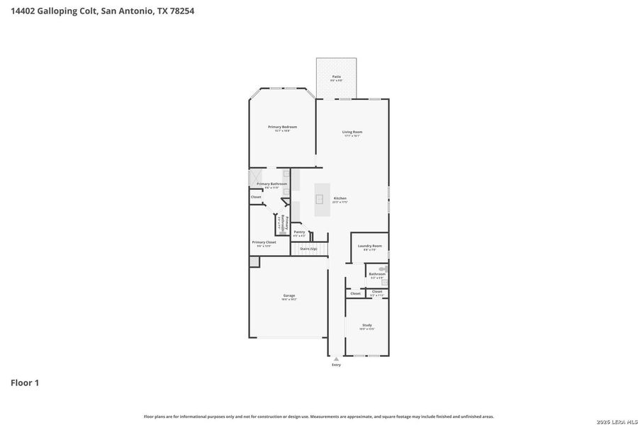 2D floor plan layout of this home in Kallison Ranch, San Antonio, TX (Image 5).