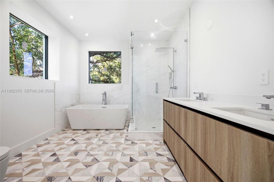 Furnished interior view inside a new home in , Miami (Image 10).